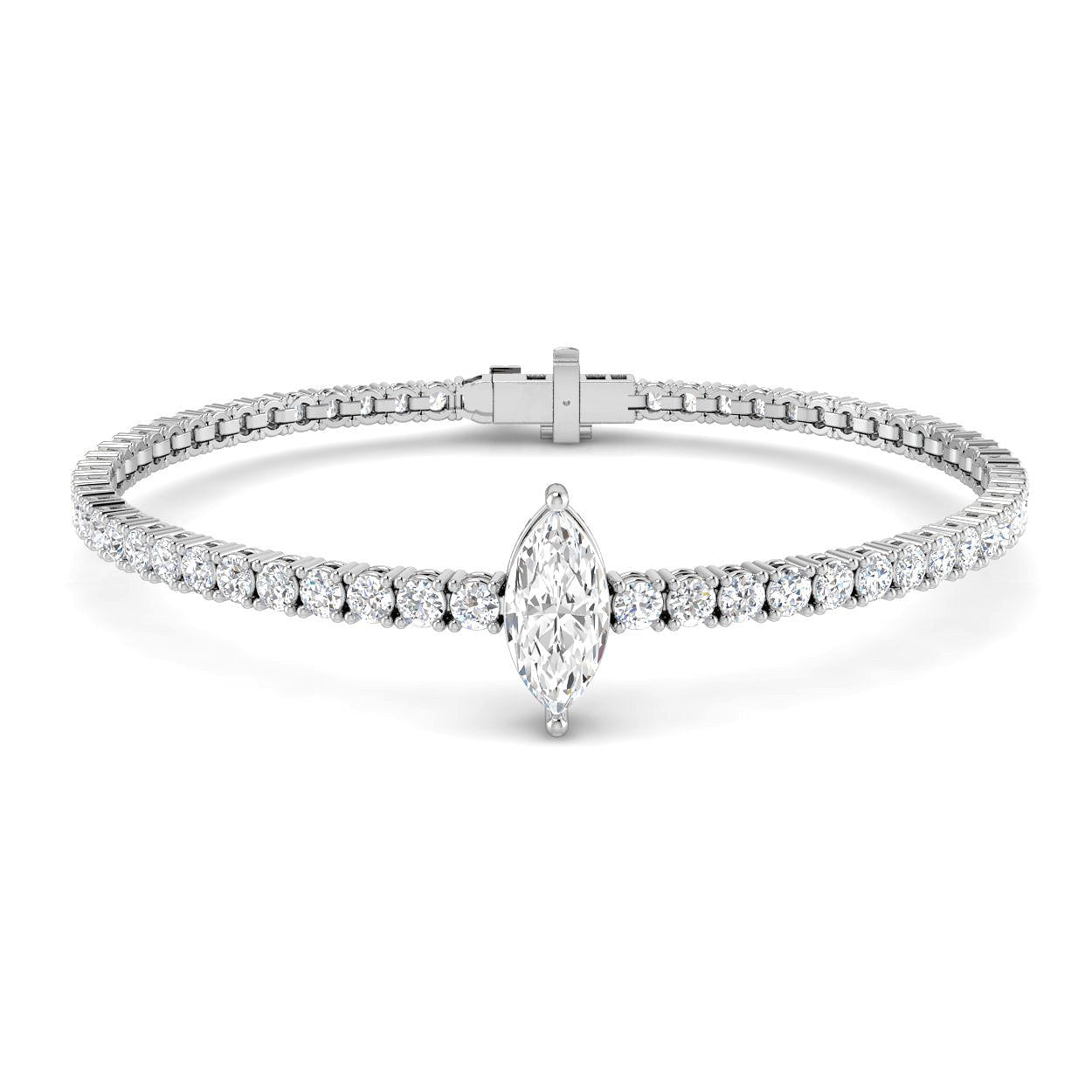 9ct White Gold 5.47ct E VS2 Laboratory Grown CVD Bracelet