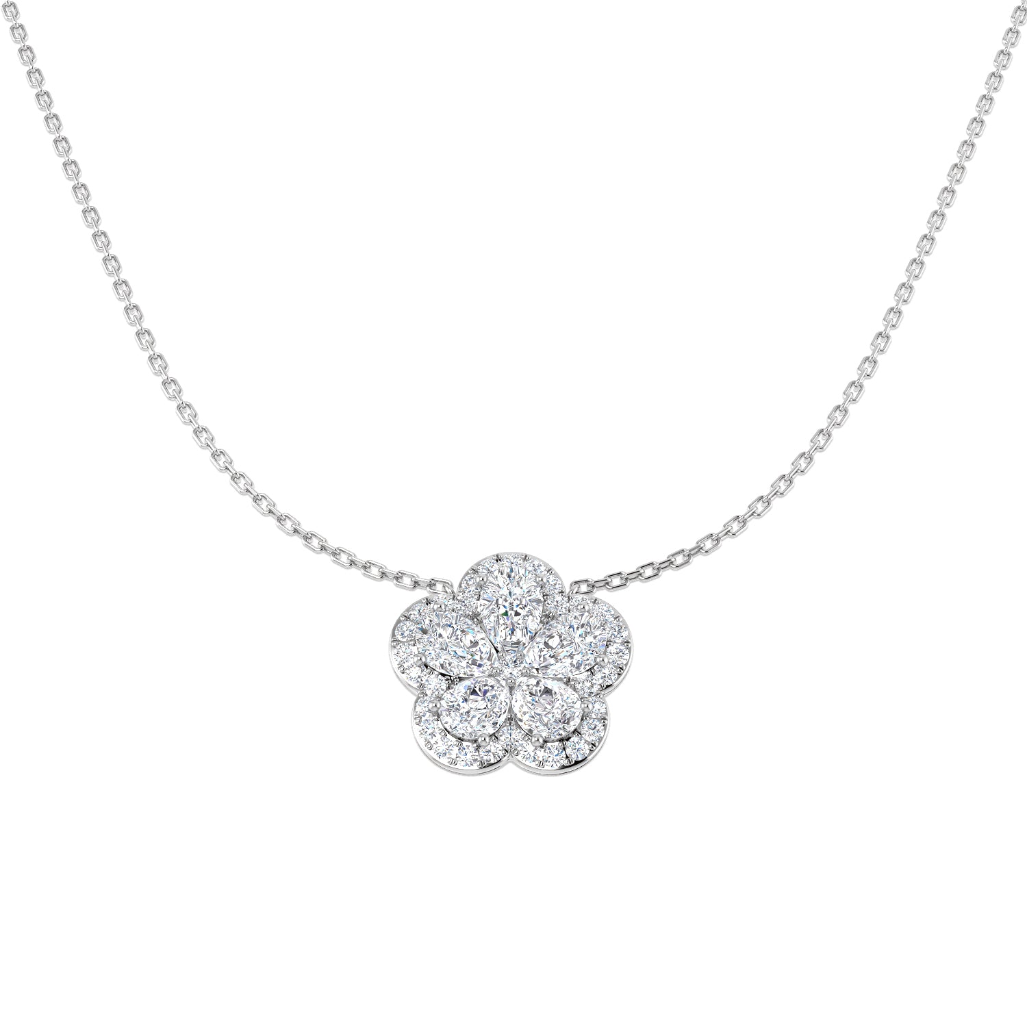9ct White Gold 2.14ct Laboratory Grown CVD Necklace