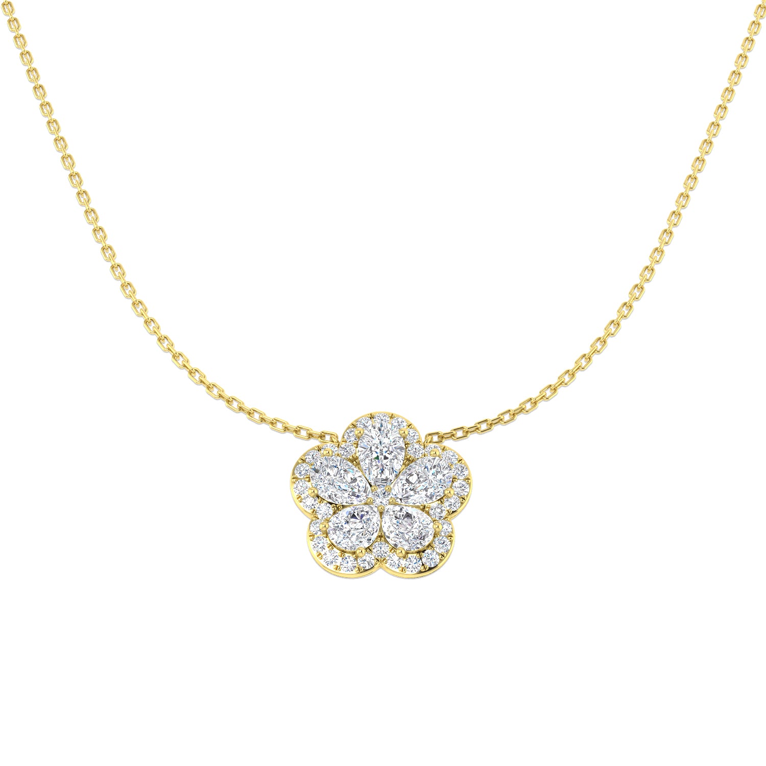 9ct Yellow Gold 2.14ct Laboratory Grown CVD Necklace