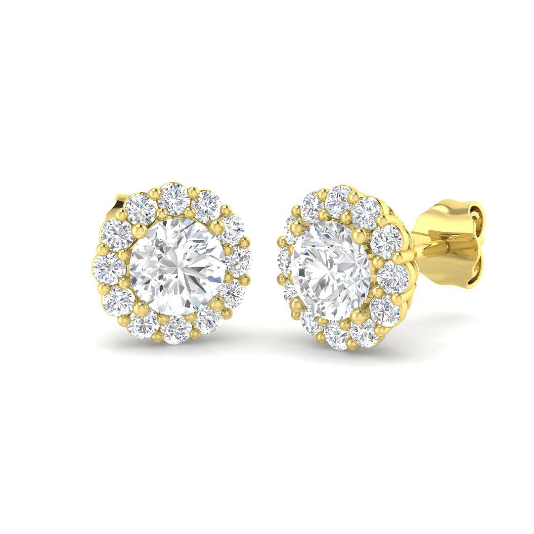 9ct Yellow Gold 1.48ct Laboratory Grown CVD Earrings