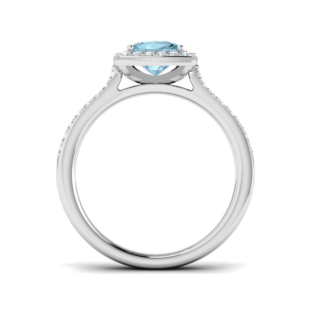 Platinum 1.30ct Aquamarine Ring