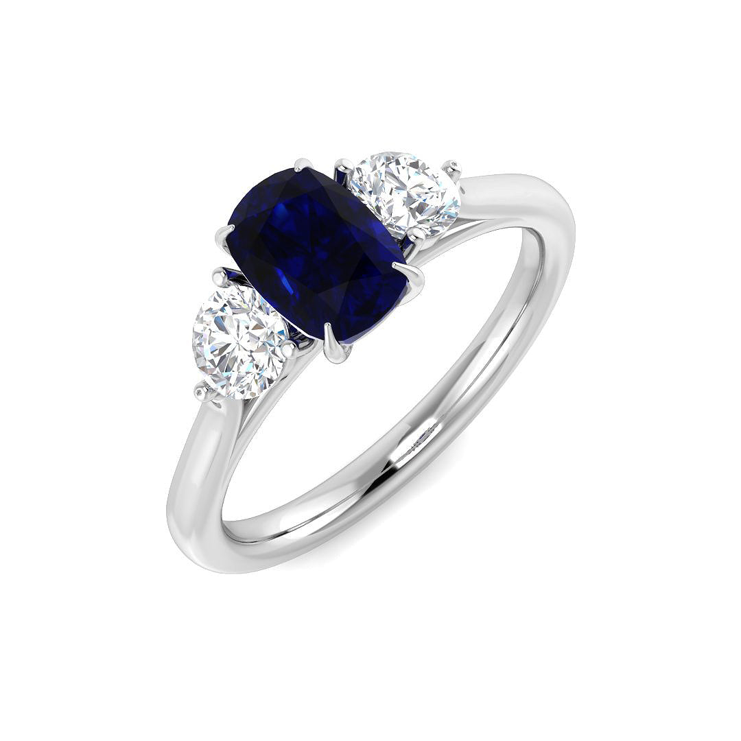 Platinum 1.53ct Blue Sapphire Ring