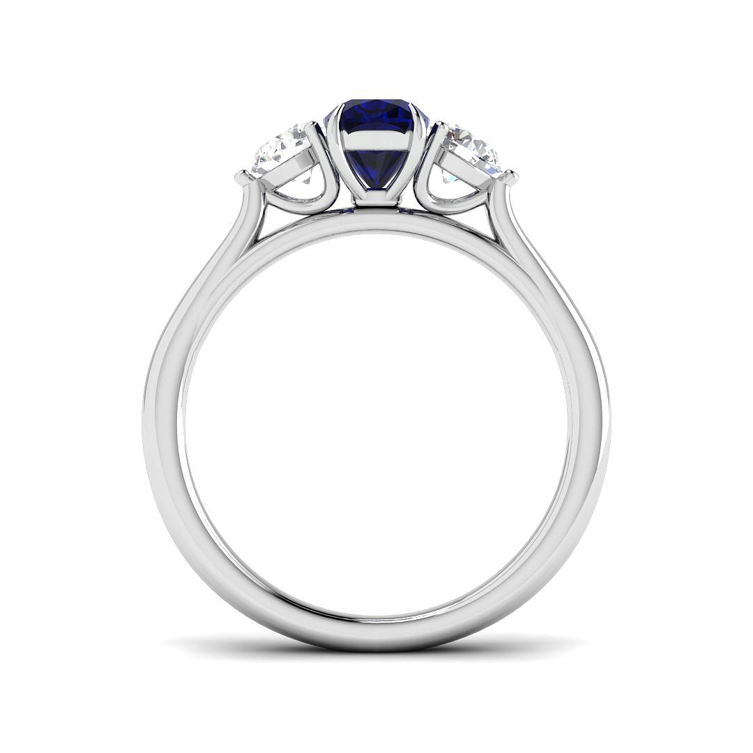 Platinum 1.53ct Blue Sapphire Ring