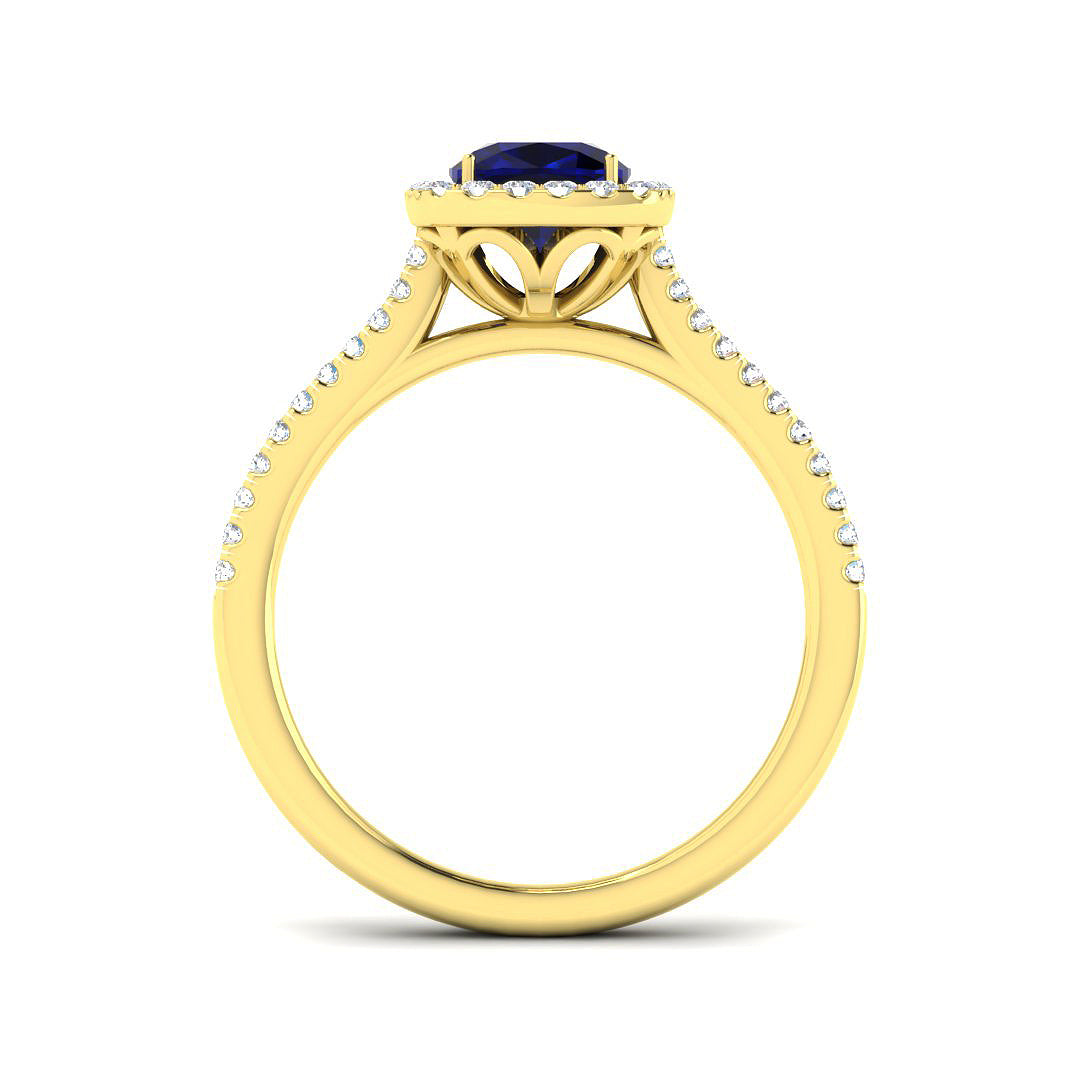 18ct Yellow Gold 1.72ct Blue Sapphire Ring
