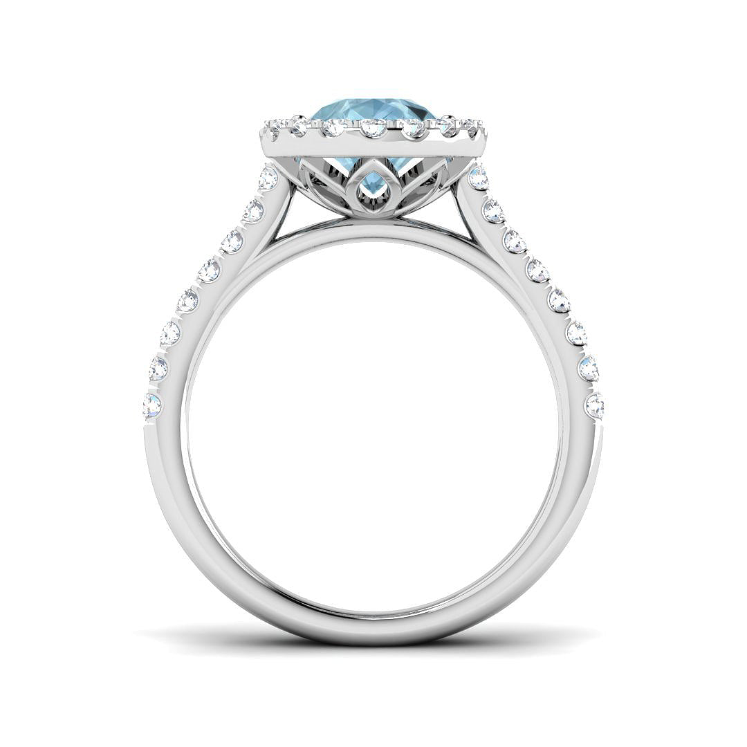 9ct White Gold 1.98ct Aquamarine Ring