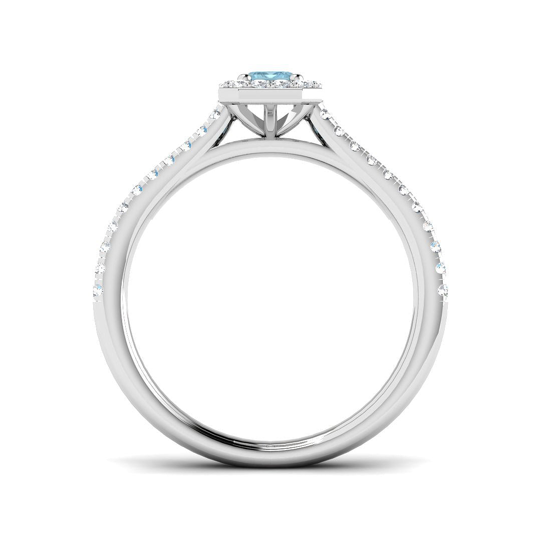 9ct White Gold 0.41ct Aquamarine Ring