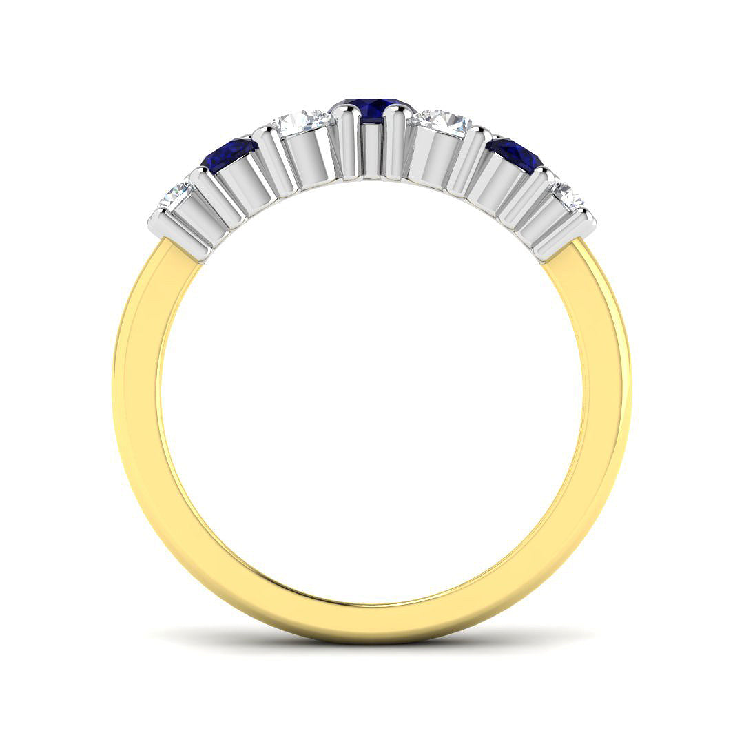 9ct Two-Tone Gold 0.87ct Blue Sapphire Ring