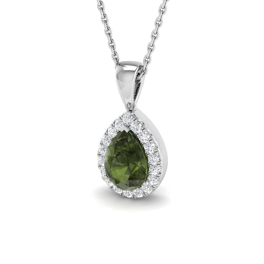 9ct White Gold 1.37ct Multi Sapphire Pendant