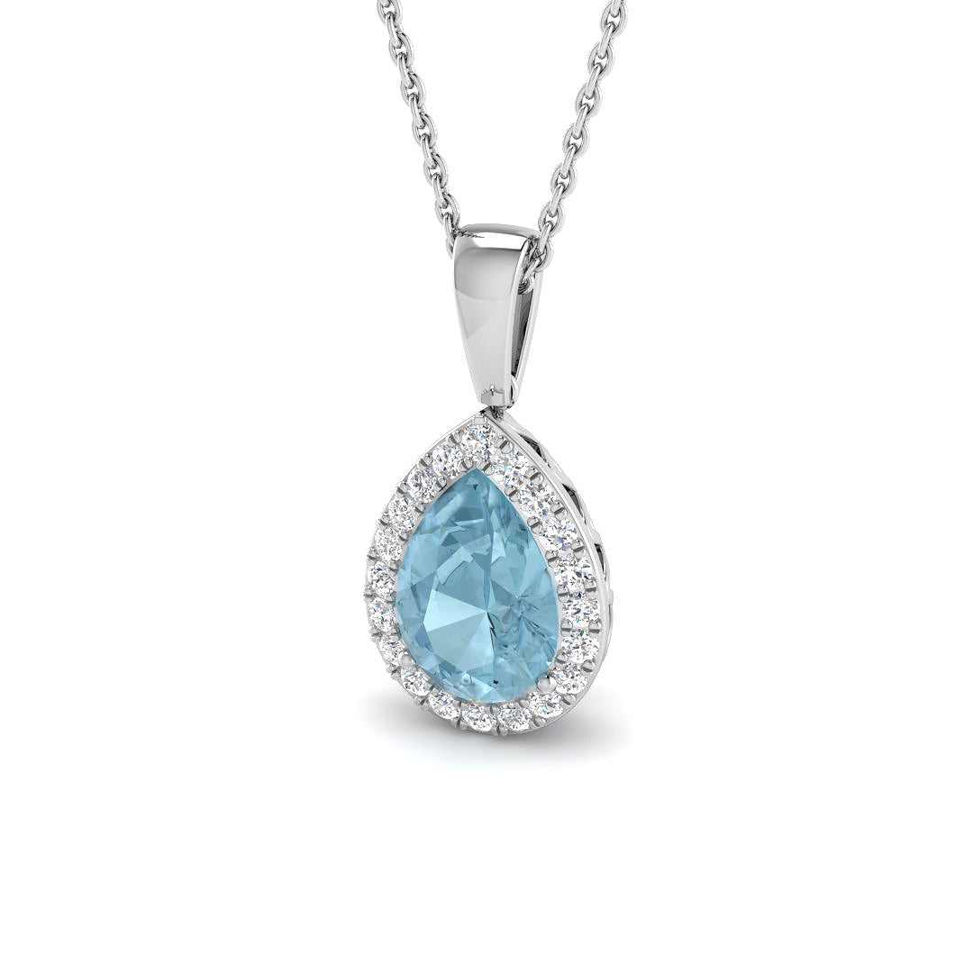 9ct White Gold 1.61ct Aquamarine Pendant