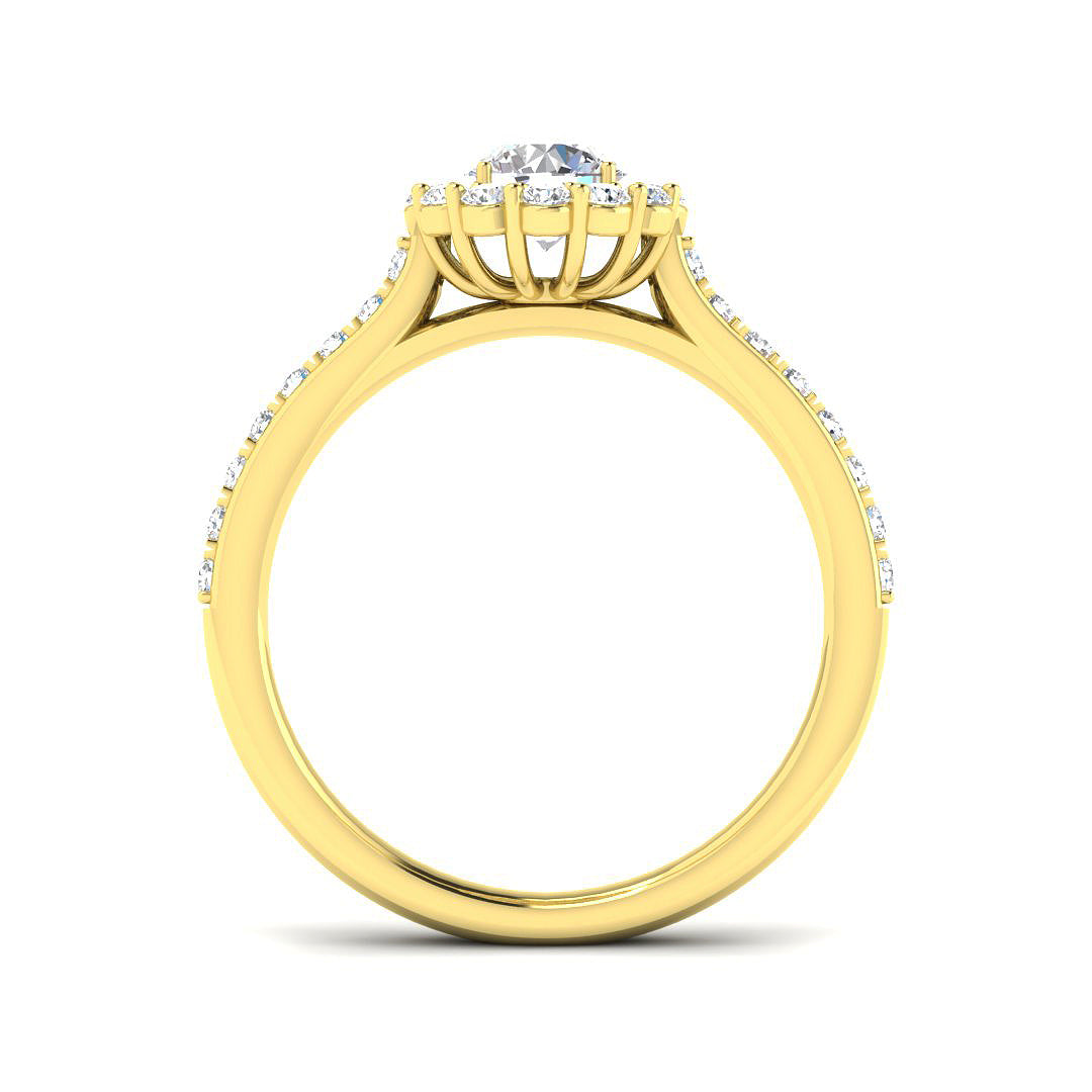 9ct Yellow Gold 0.95ct Laboratory Grown CVD Ring