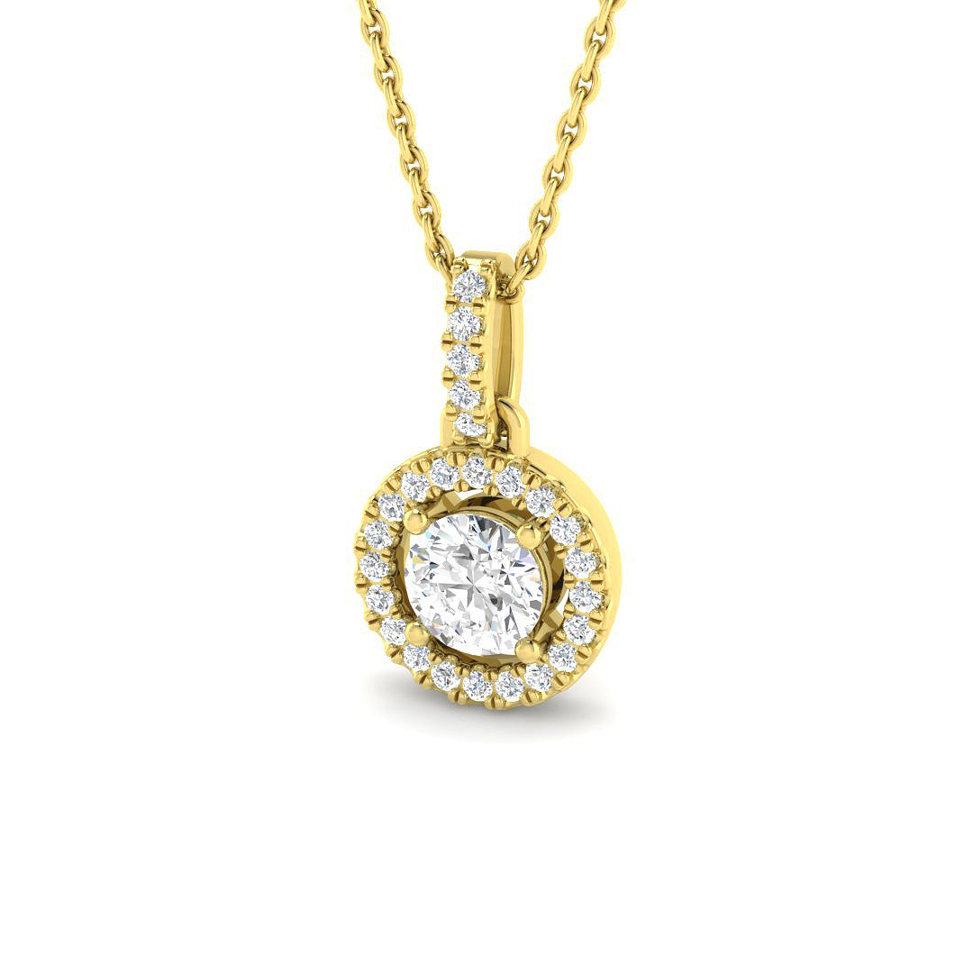9ct Yellow Gold 0.67ct Laboratory Grown CVD Pendant