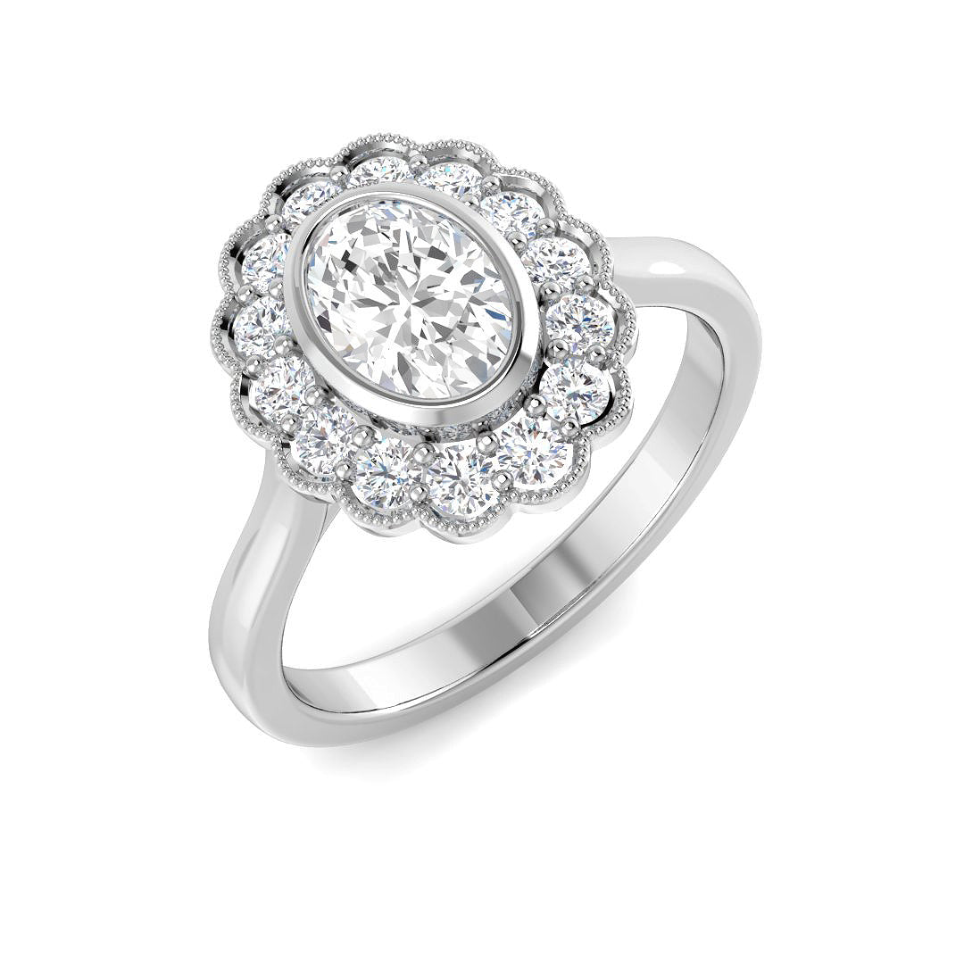 9ct White Gold 1.10ct Laboratory Grown CVD Ring