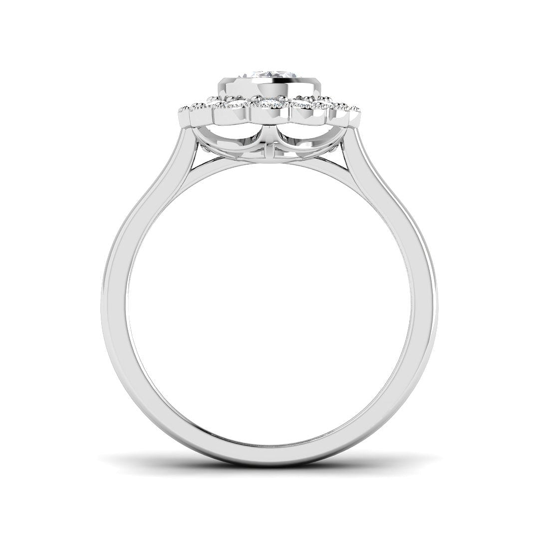 9ct White Gold 1.10ct Laboratory Grown CVD Ring