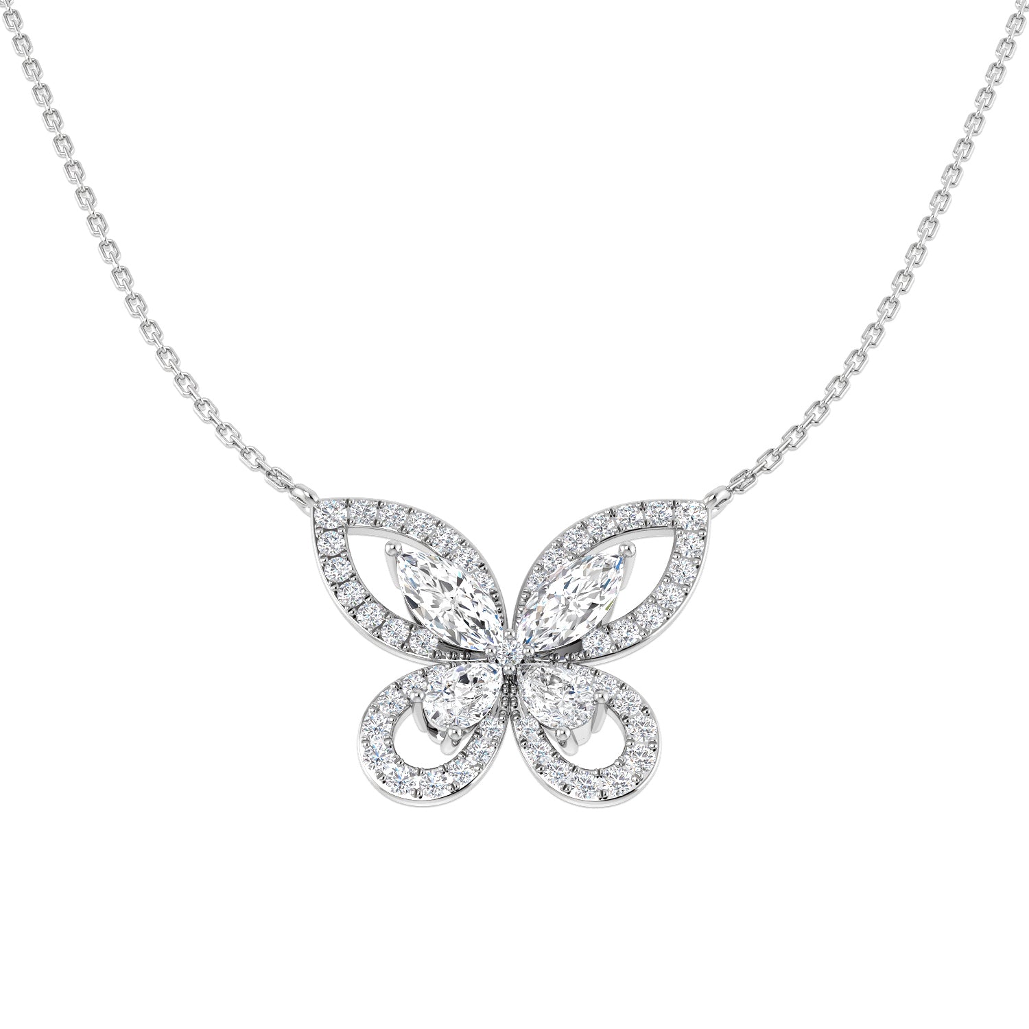 9ct White Gold 2.28ct Laboratory Grown CVD Necklace
