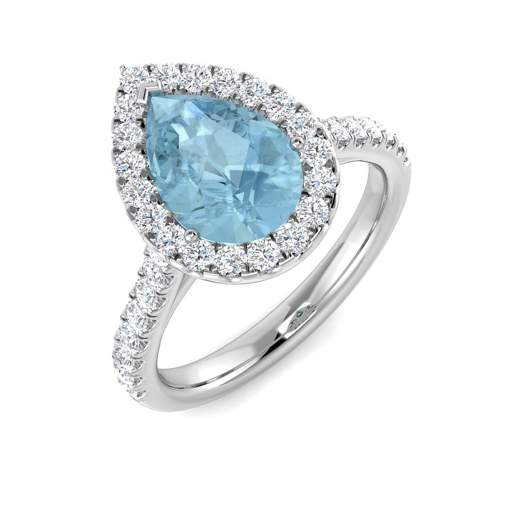 9ct White Gold 2.44ct Aquamarine Ring
