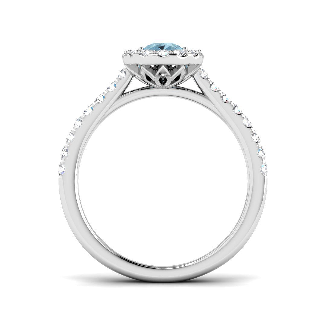 9ct White Gold 0.97ct Aquamarine Ring