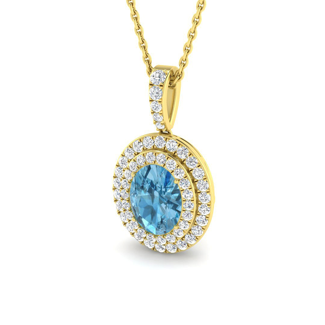 9ct Yellow Gold 1.75ct Sky Blue Topaz Pendant