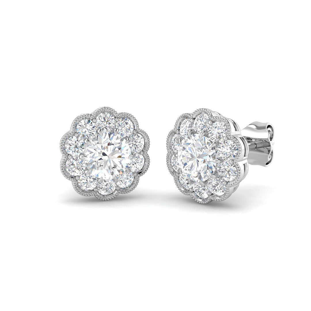 9ct White Gold 1.66ct Laboratory Grown CVD Earrings