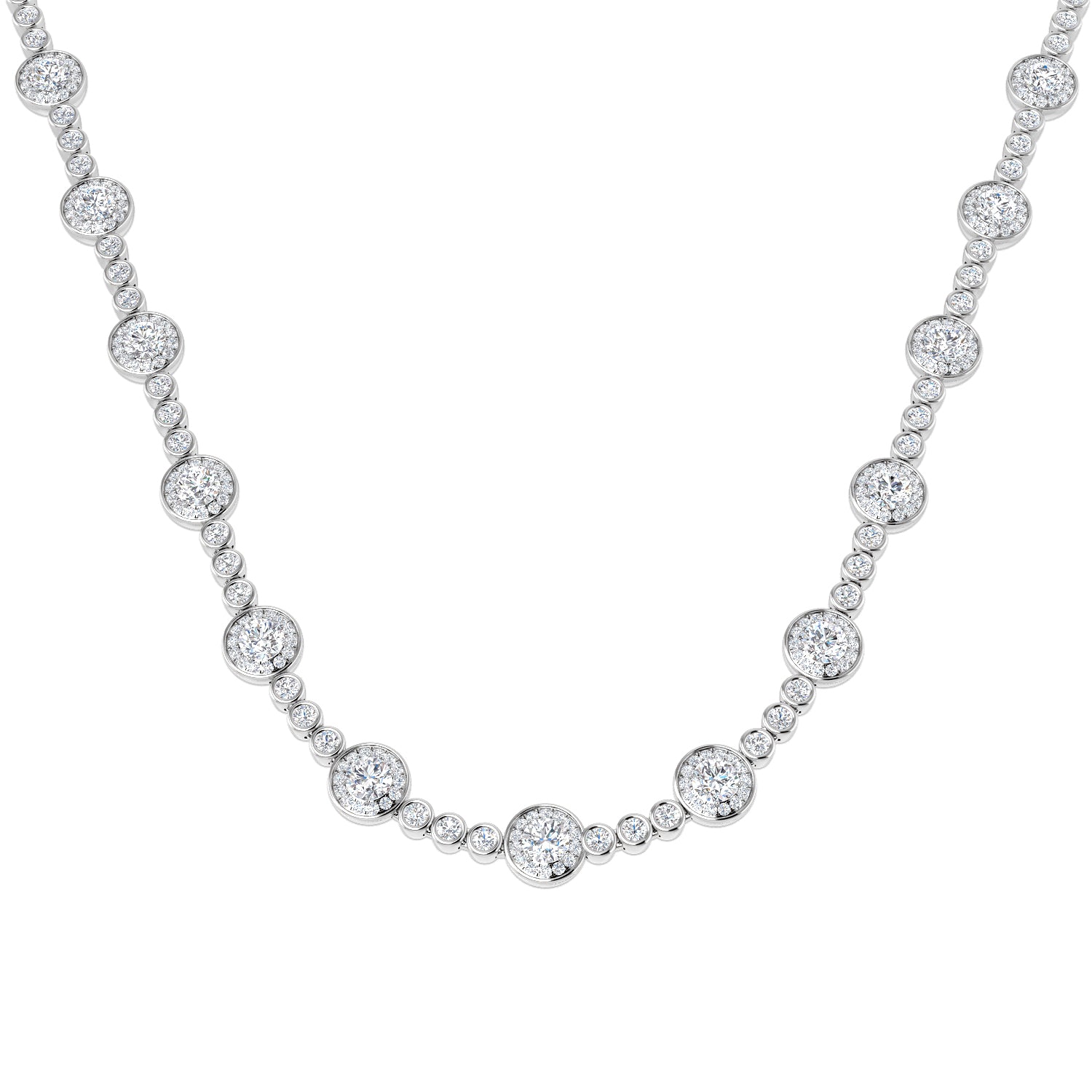 9ct White Gold 15.90ct Laboratory Grown CVD Necklace