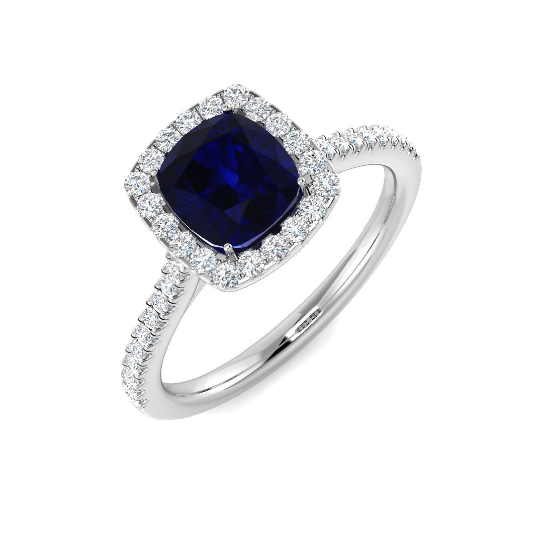Platinum 1.72ct Blue Sapphire Ring