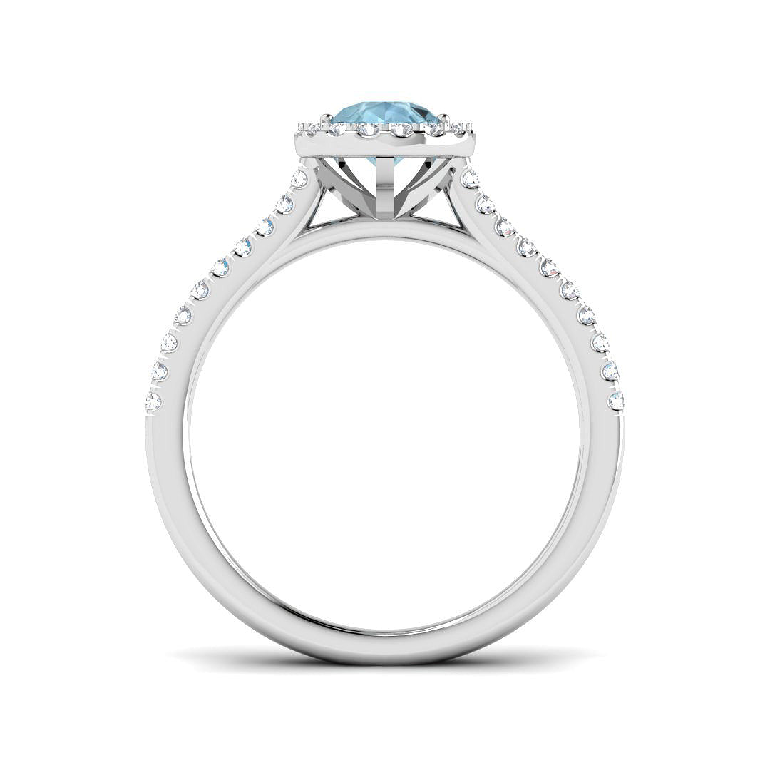 Platinum 0.90ct Aquamarine Ring