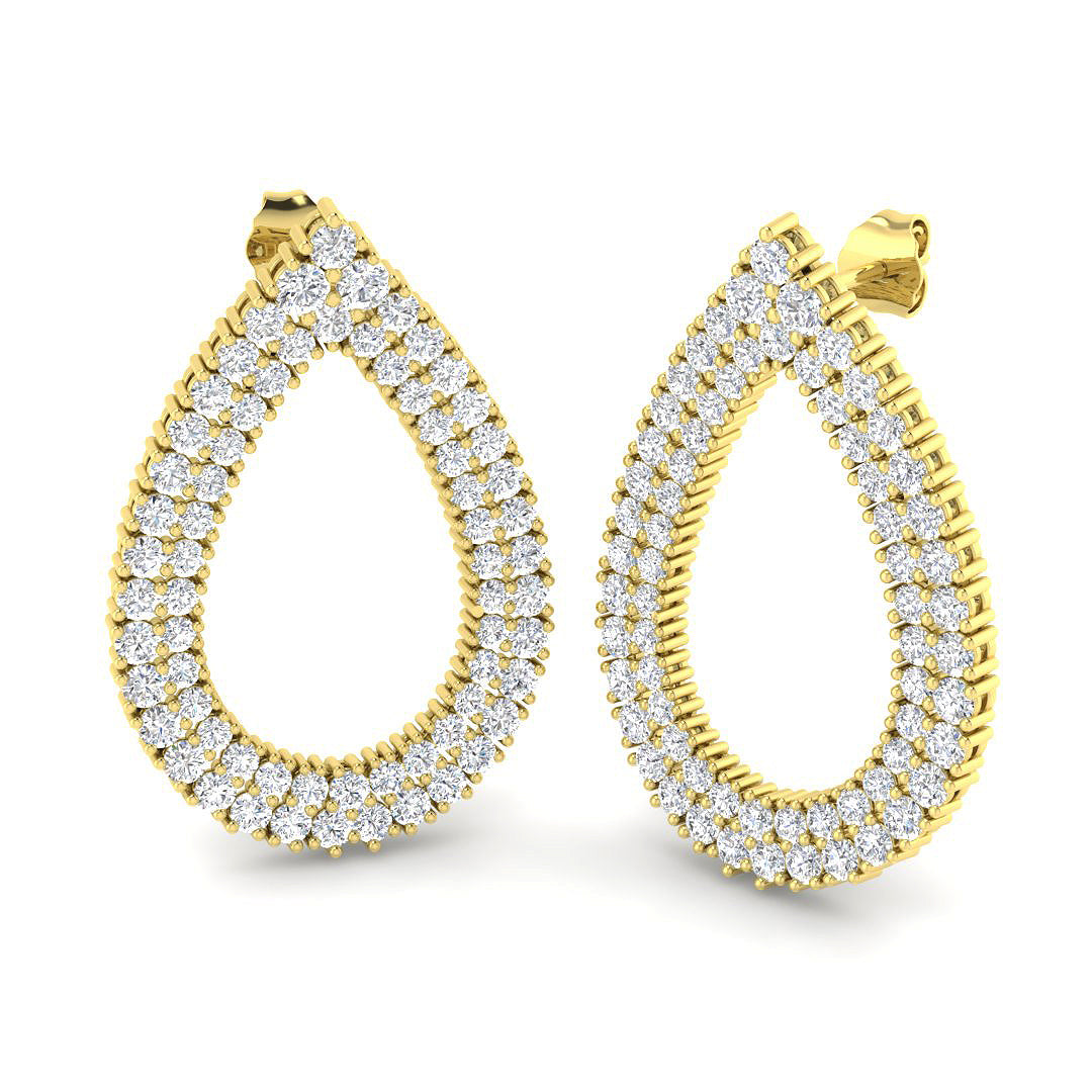 9ct Yellow Gold 3.77ct Laboratory Grown CVD Earrings