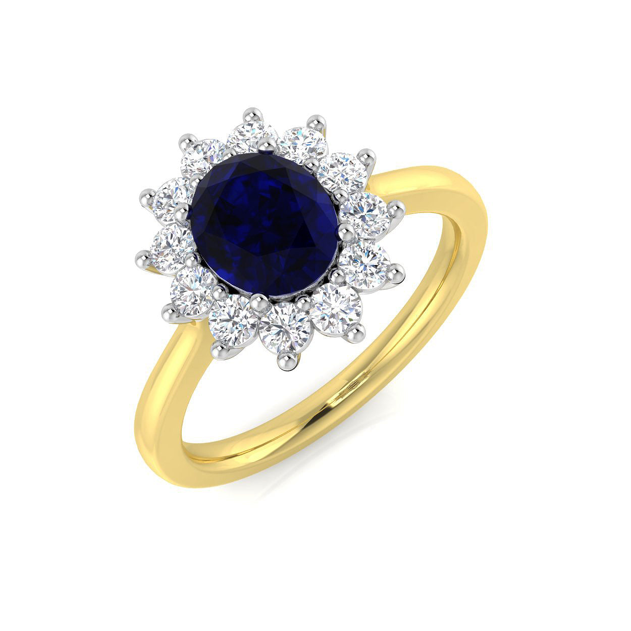 9ct Two-Tone Gold 1.64ct Blue Sapphire Ring