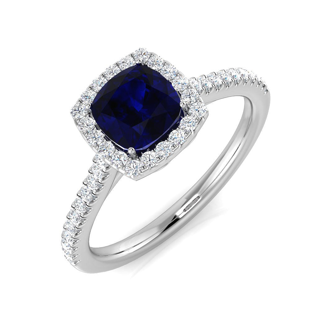 Platinum 1.14ct Blue Sapphire Ring