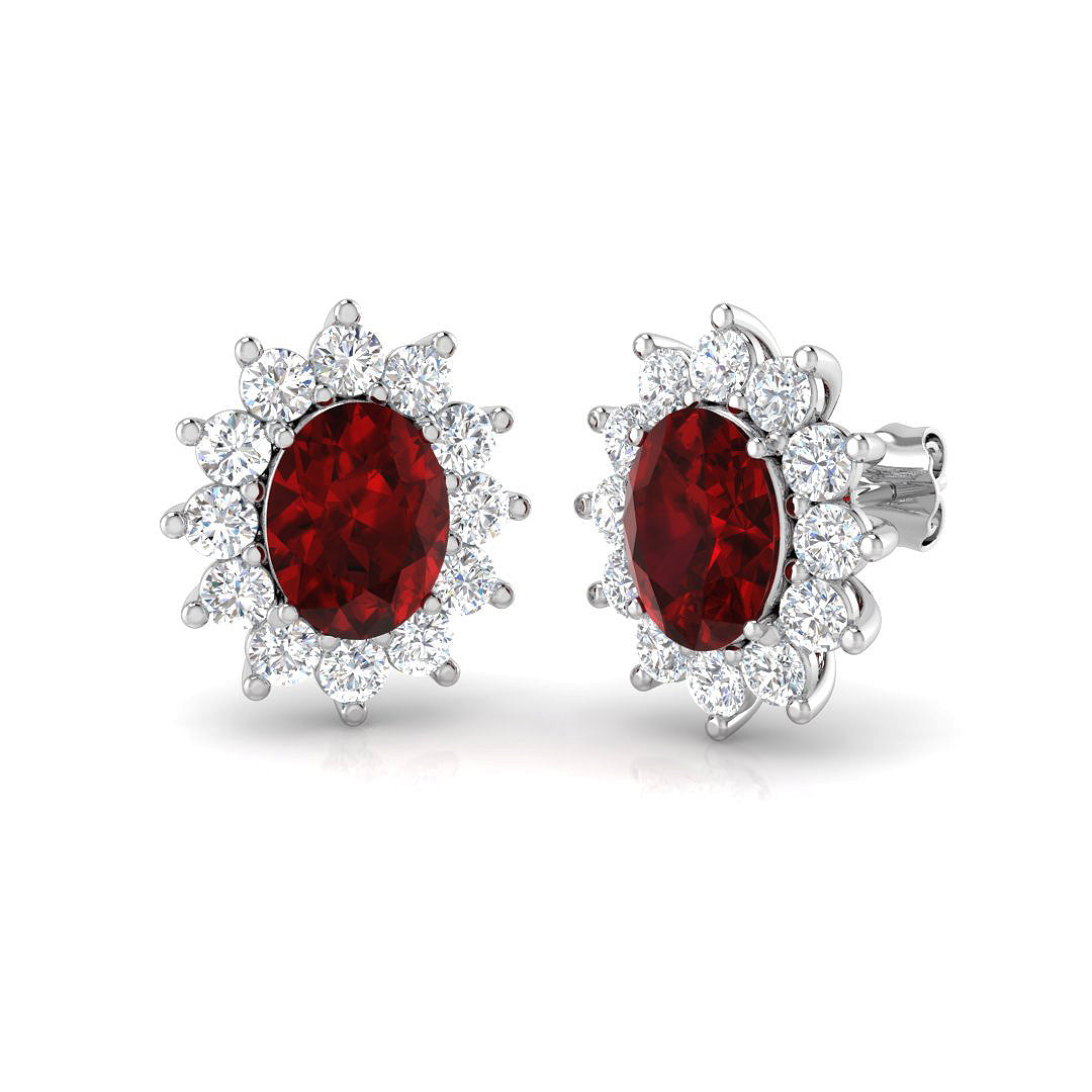 18ct White Gold 5.02ct Ruby Earrings