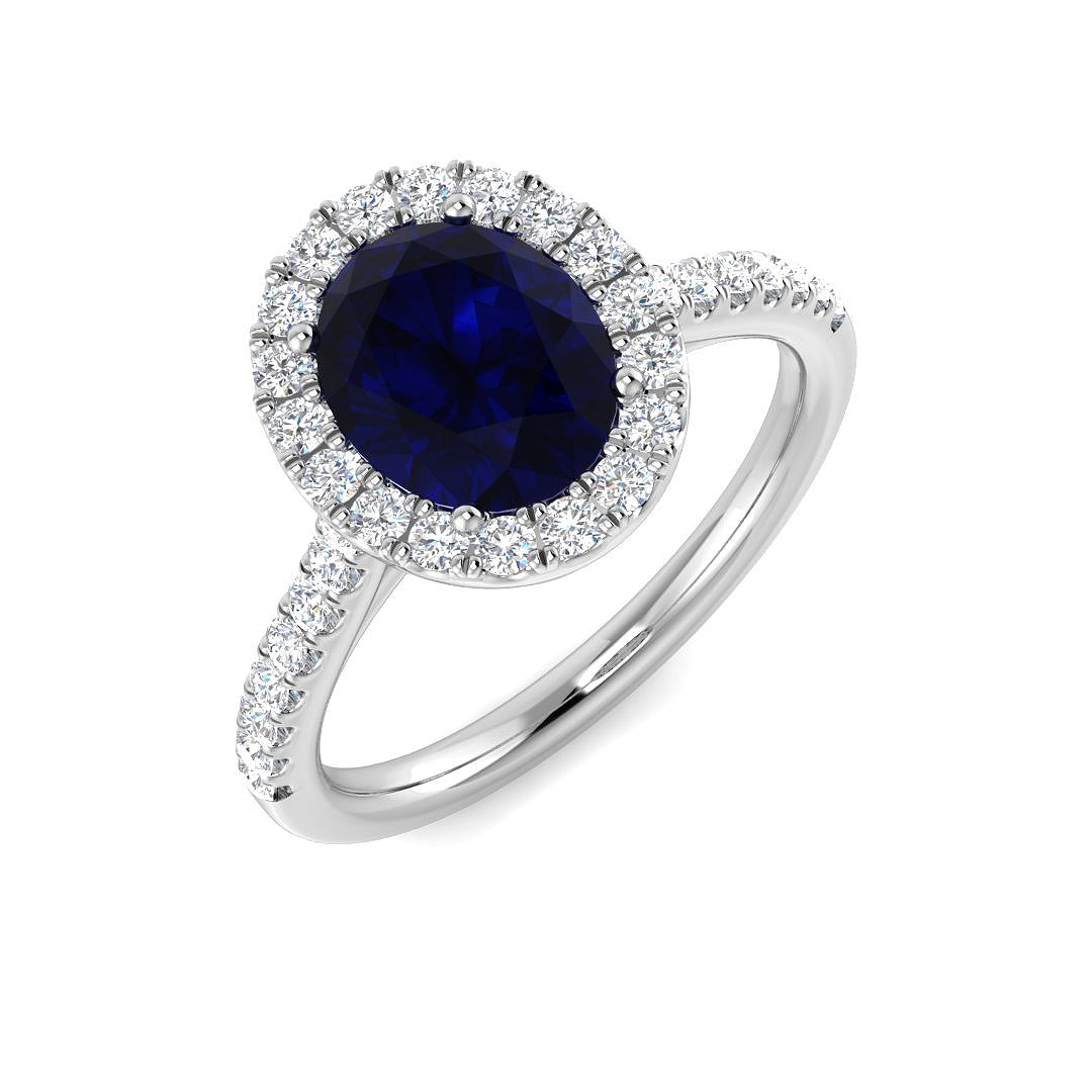 9ct White Gold 2.29ct Blue Sapphire Ring