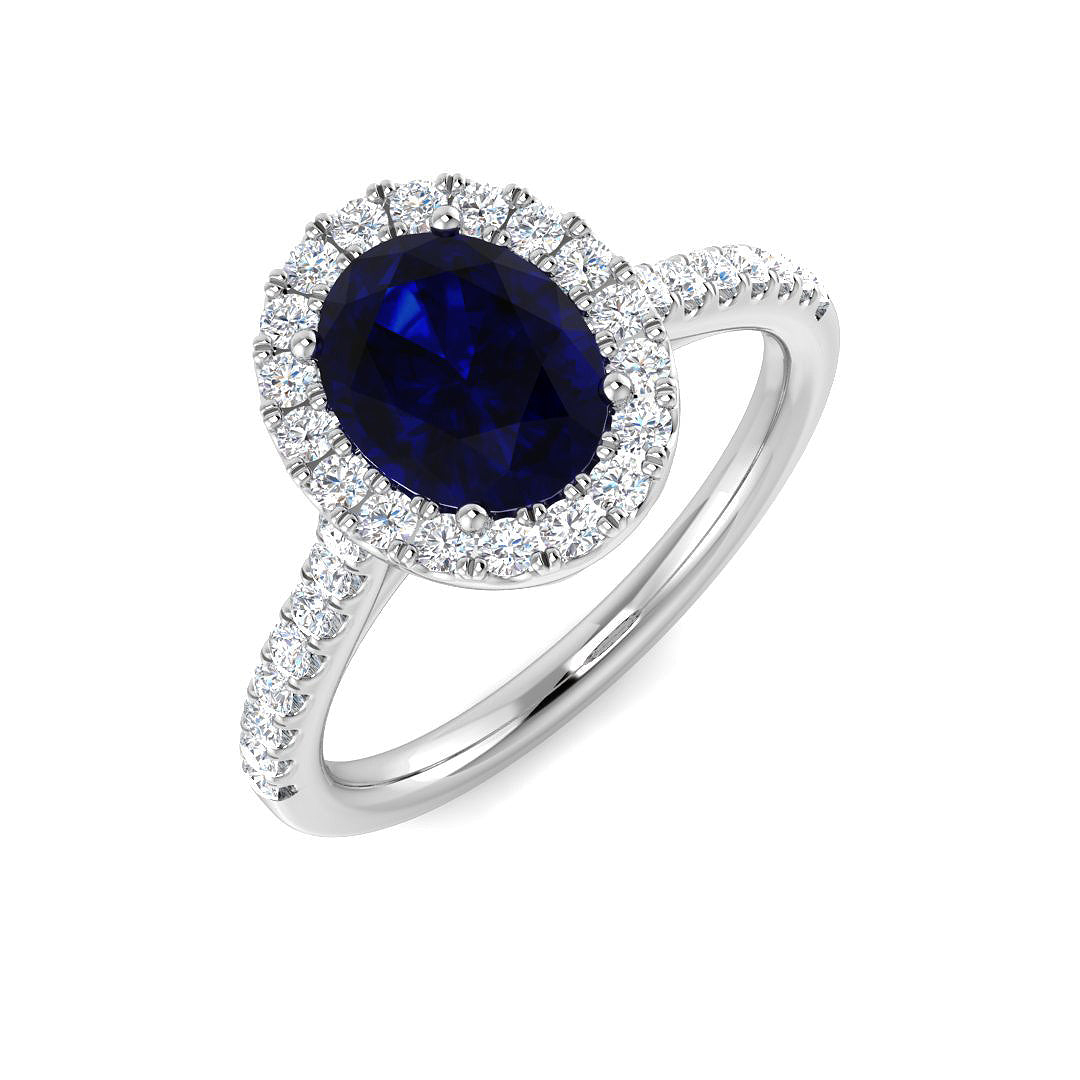 9ct White Gold 1.95ct Blue Sapphire Ring