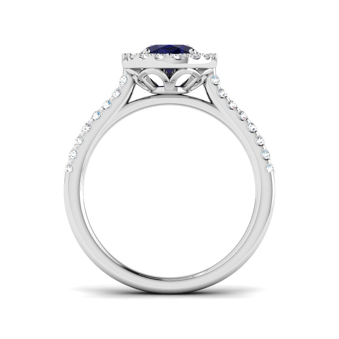 9ct White Gold 1.95ct Blue Sapphire Ring