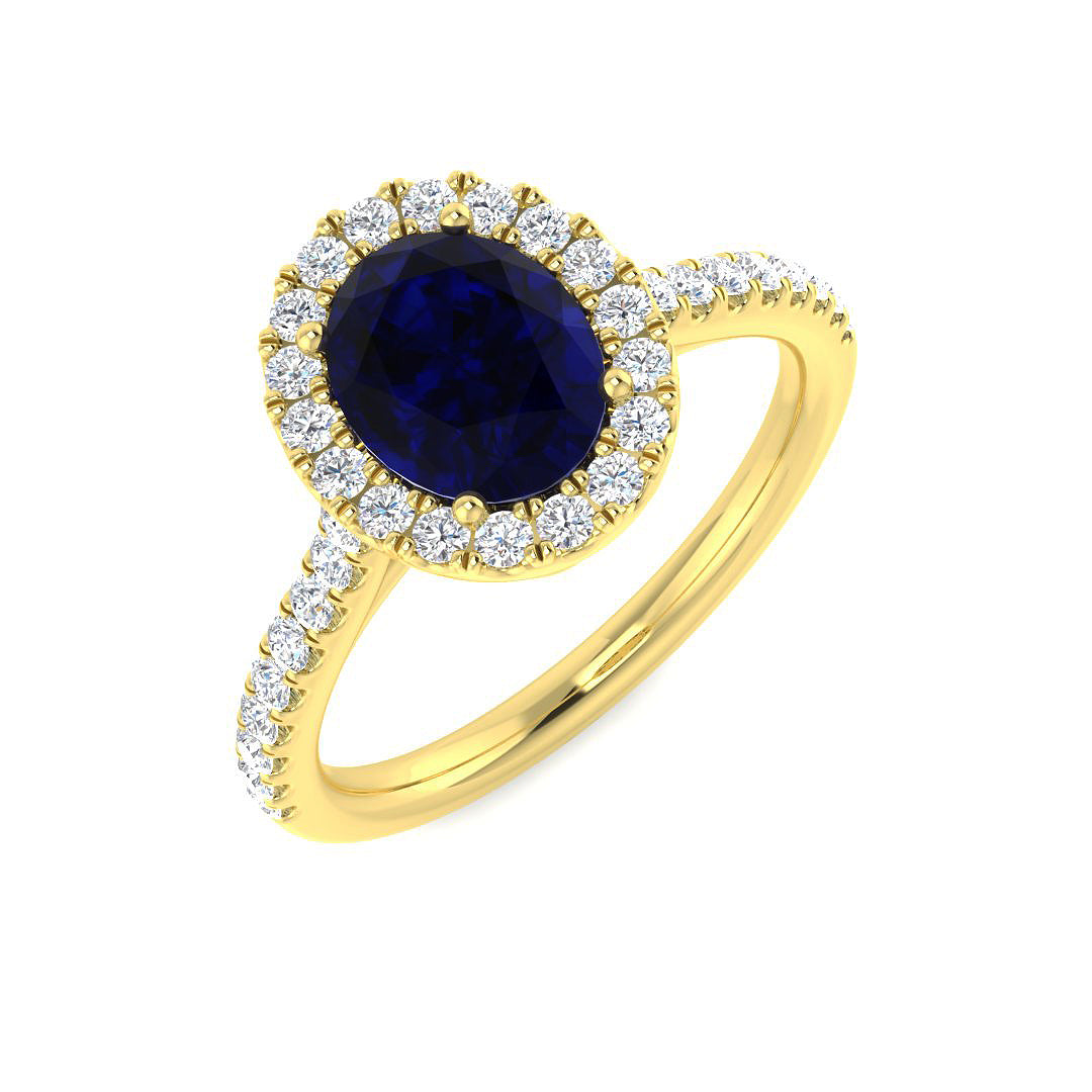 9ct Yellow Gold 1.91ct Blue Sapphire Ring