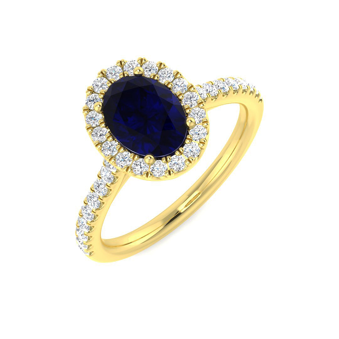 9ct Yellow Gold 1.79ct Blue Sapphire Ring