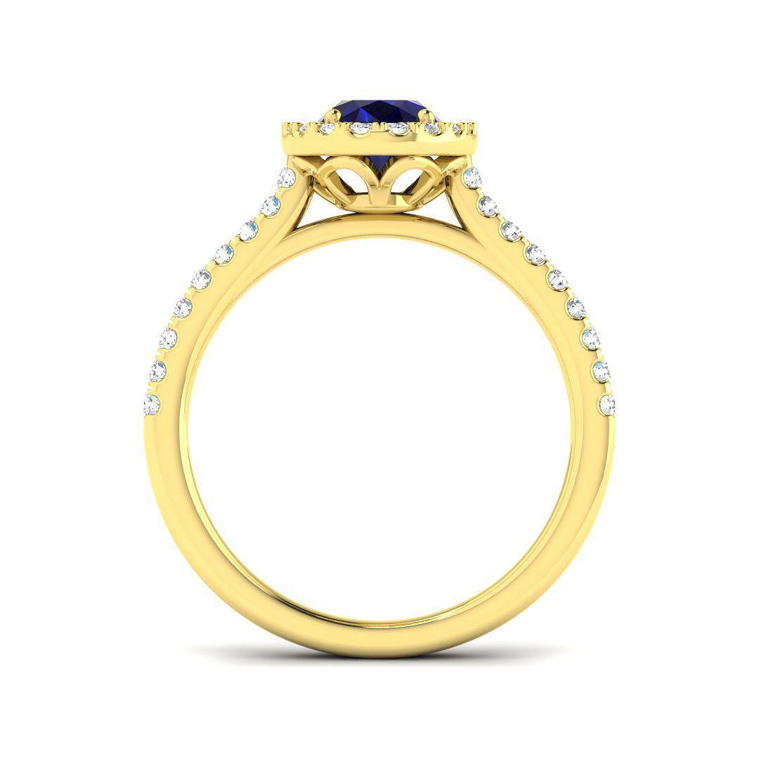 9ct Yellow Gold 1.79ct Blue Sapphire Ring