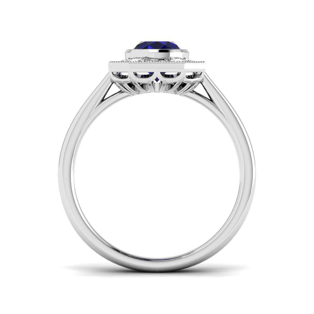 9ct White Gold 1.66ct Blue Sapphire Ring