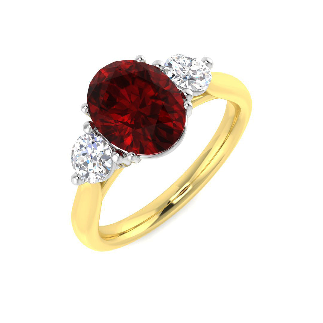 9ct Two-Tone Gold 2.51ct Ruby Ring