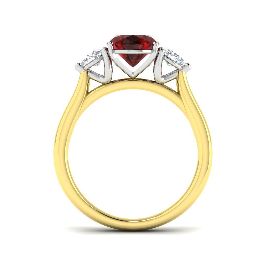 9ct Two-Tone Gold 2.51ct Ruby Ring