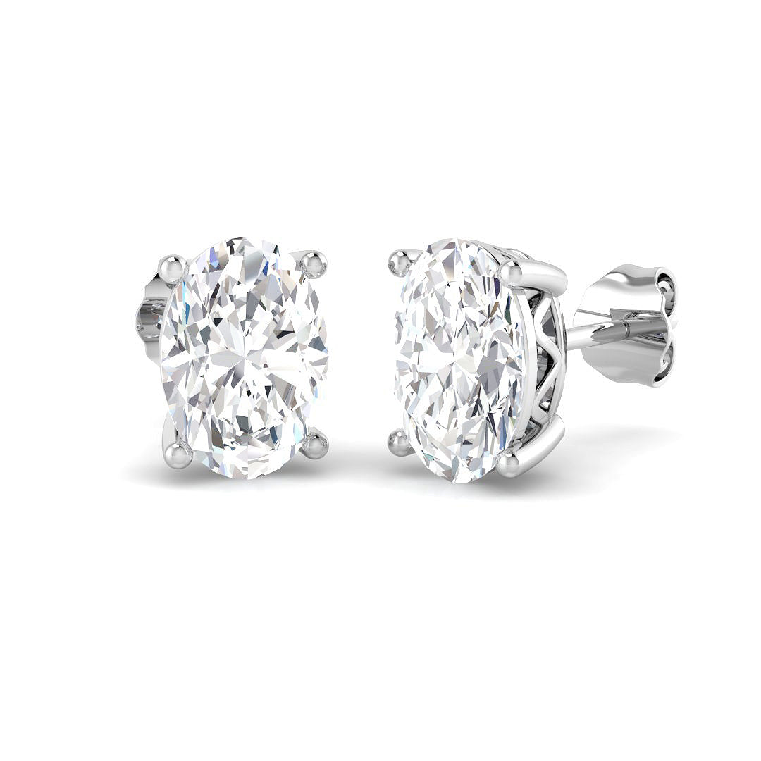 9ct White Gold 3.04ct E VS2 Laboratory Grown CVD Earrings