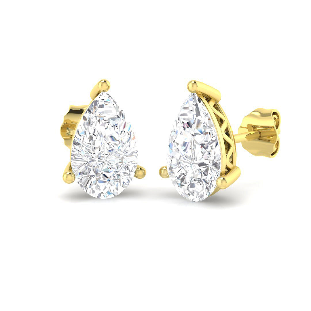 9ct Yellow Gold 3.01ct E VS1 Laboratory Grown CVD Earrings