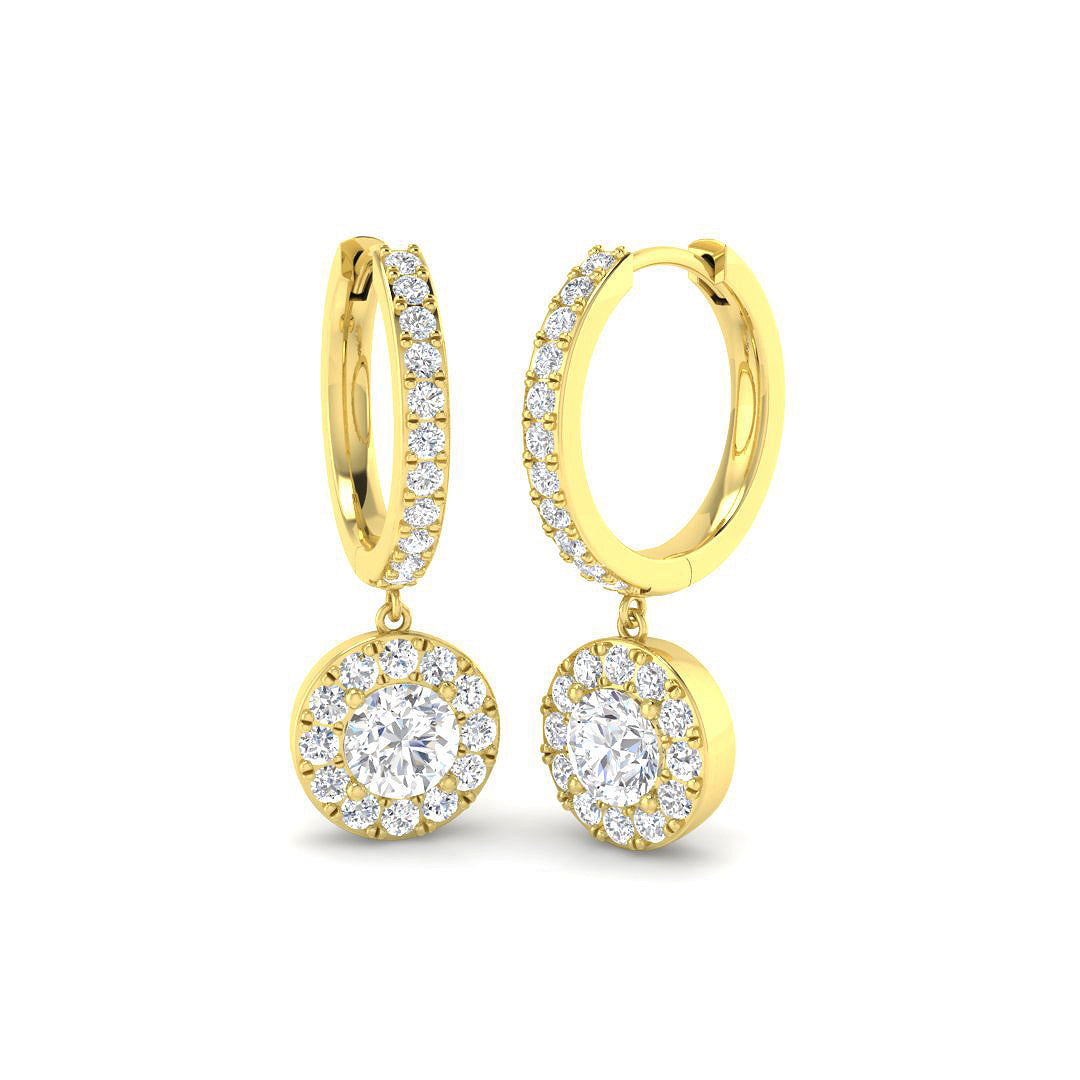 9ct Yellow Gold 1.79ct Laboratory Grown CVD Earrings