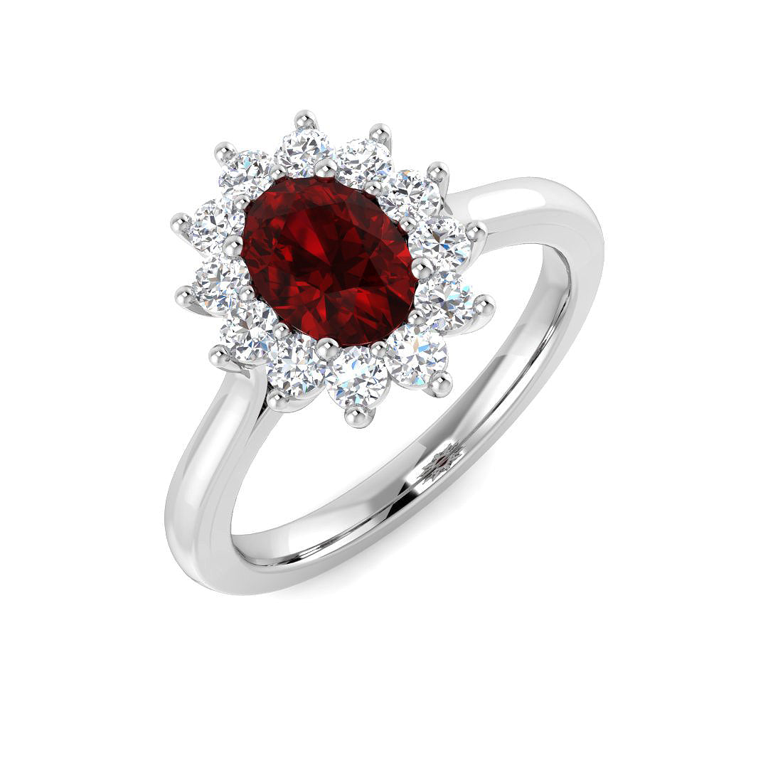 9ct White Gold 1.52ct Laboratory Grown Lab Ruby Ring