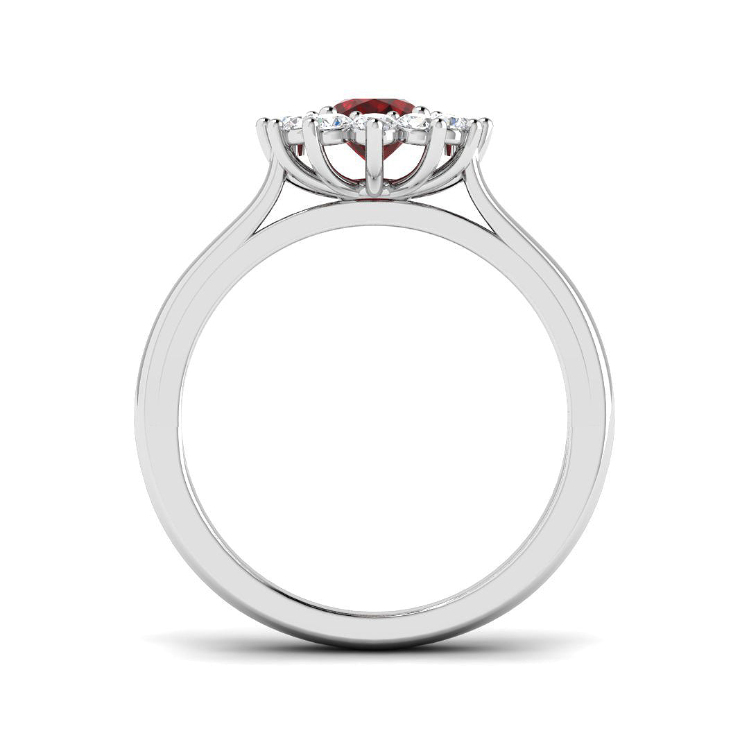 9ct White Gold 1.52ct Laboratory Grown Lab Ruby Ring