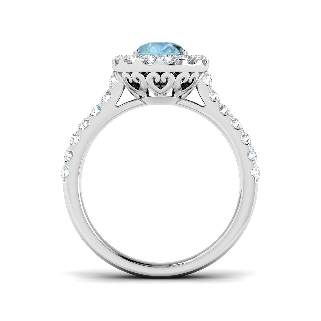 Platinum 1.50ct Aquamarine Ring