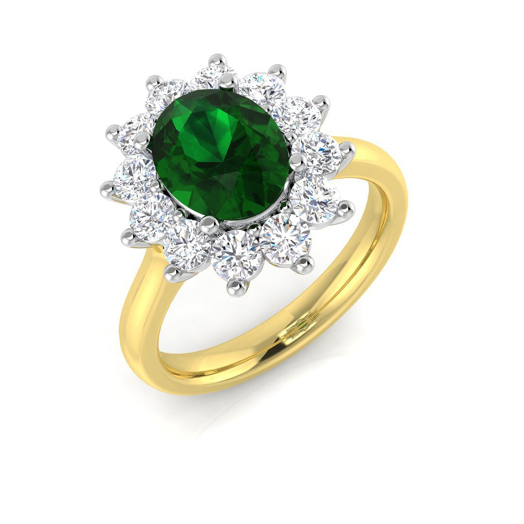 18ct Two-Tone Gold 2.91ct Emerald Ring