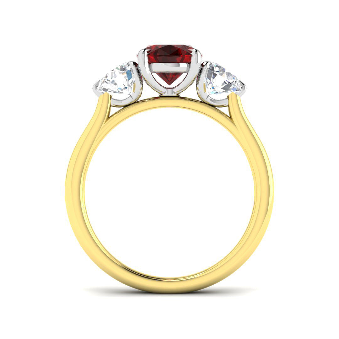 18ct Two-Tone Gold 3.48ct Ruby Ring