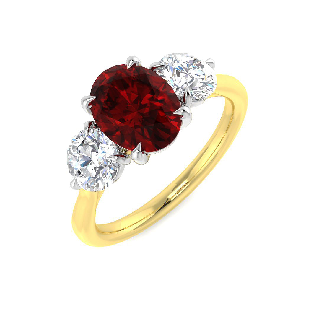 18ct Two-Tone Gold 3.06ct Ruby Ring