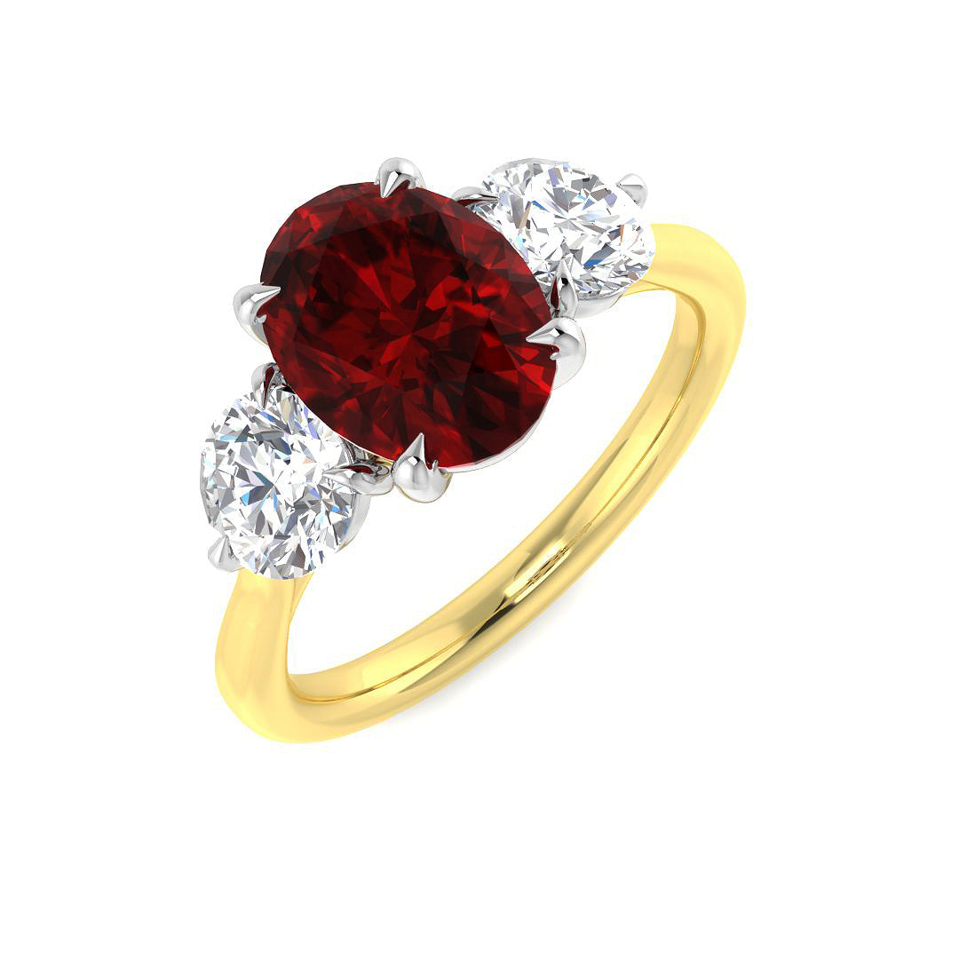 18ct Two-Tone Gold 3.45ct Ruby Ring