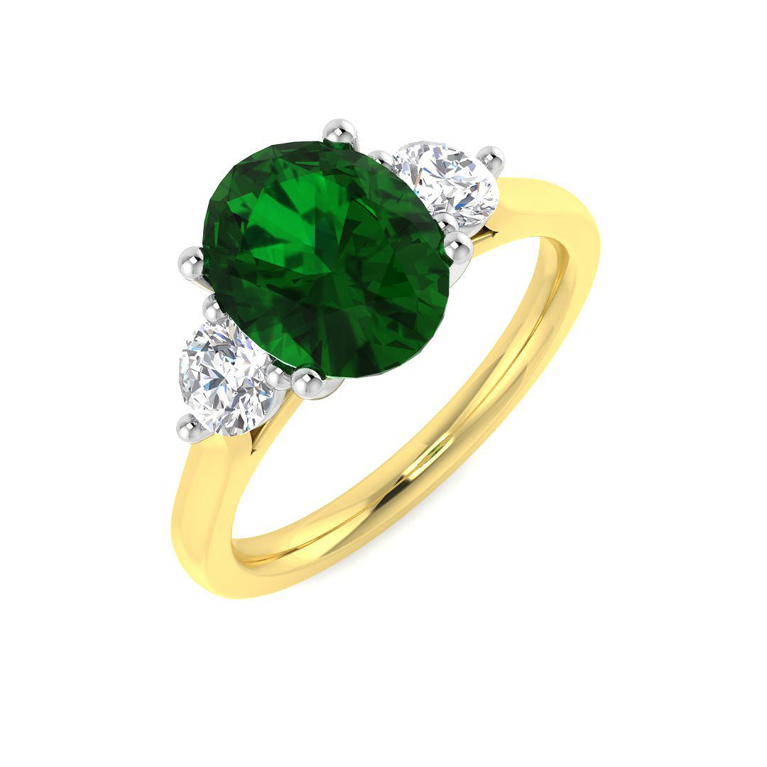 18ct Two-Tone Gold 2.36ct Emerald Ring