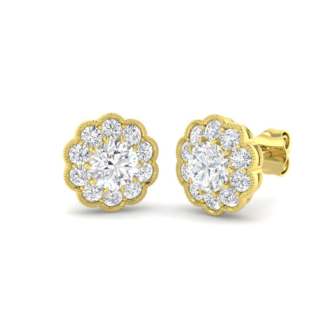 9ct Yellow Gold 1.66ct Laboratory Grown CVD Earrings